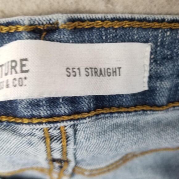 Levi Strauss Signature S51 Straight Jeans Mens 36x30 Blue Denim Stretch Classic - Picture 12 of 15